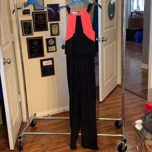 Black and coral jumpsuit